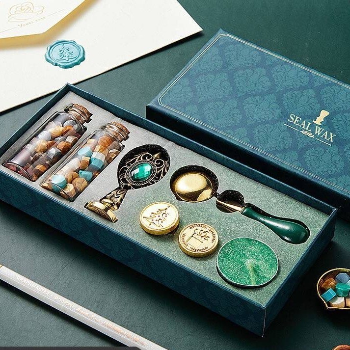 

Set Seal Wax Stamp Beads Sealing Stempel Lilin Segel Wax