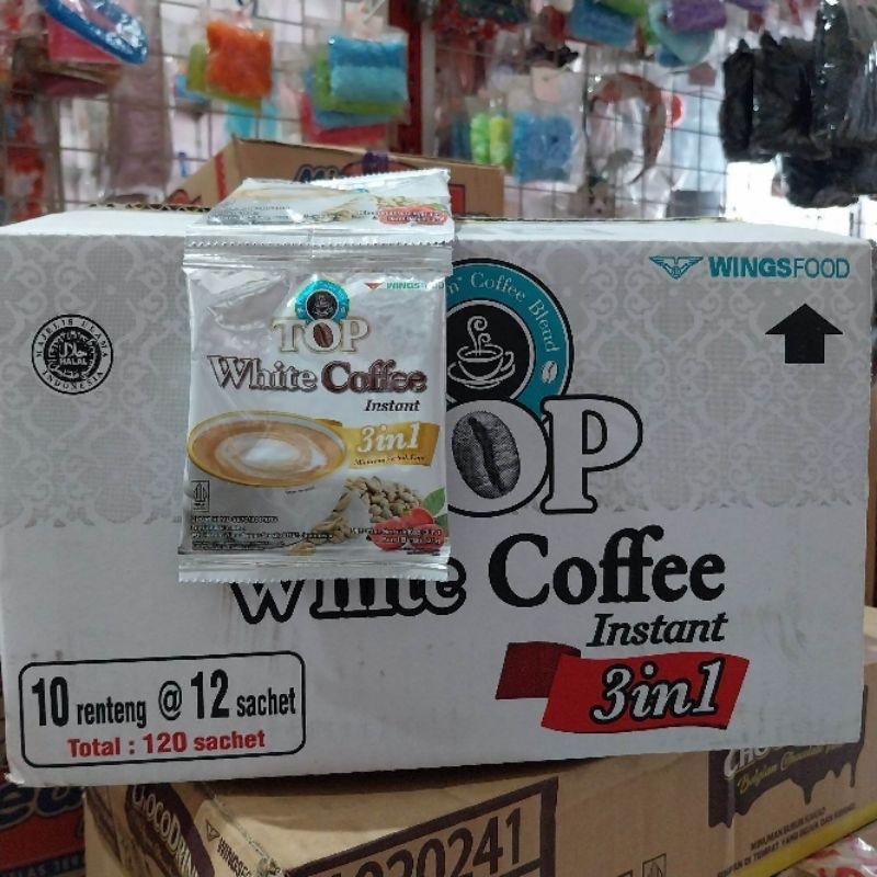 

Kopi Top white coffee 1 dus isi 120 pcs