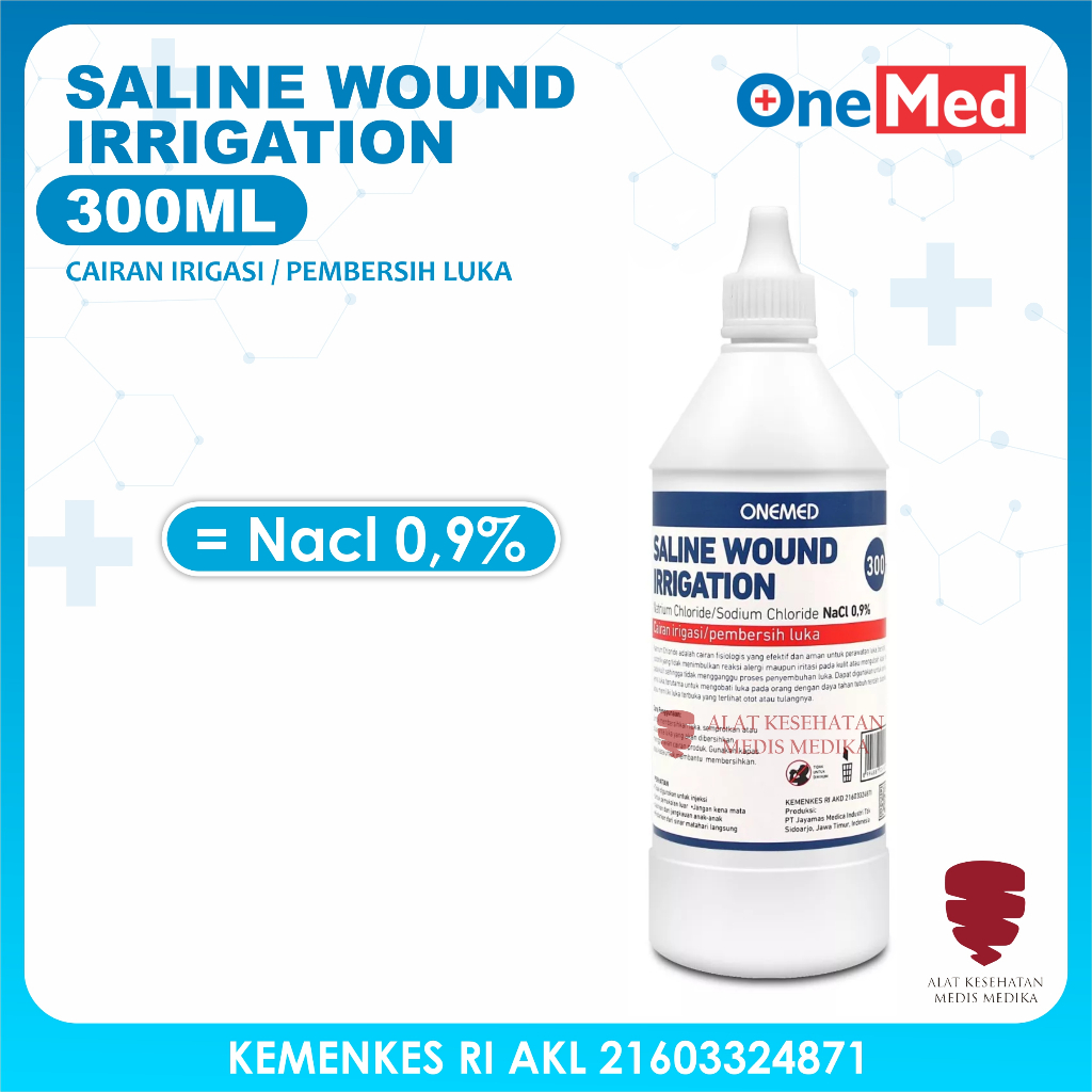 Saline Wound Irrigation 300ml (Nacl 0.9%) Botol Semprot Cairan Basuh Cuci Pembersih Luka 300 ml Onem