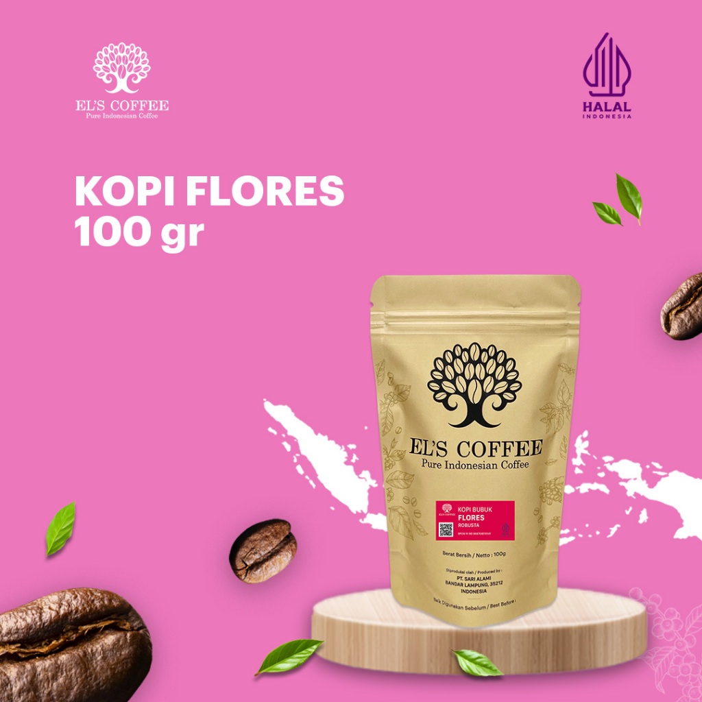 

EL'S COFFEE Flores Robusta 100Gr Pure Indonesia Coffee Beans / Fine / Course Roasted Kopi Q1732