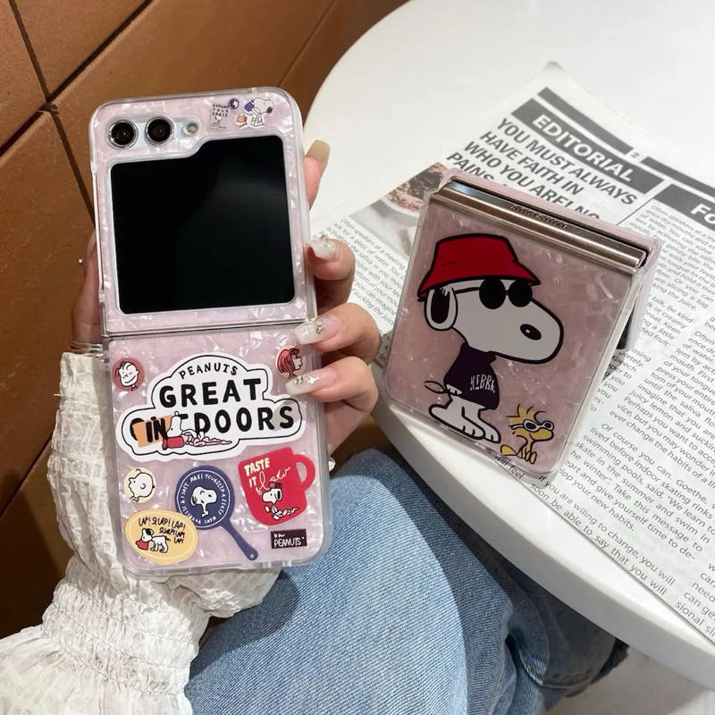 [🇮🇩READY STOCK] The Great Snoopy Shell Case Hard Casing Samsung Galaxy Z flip 3 4 5