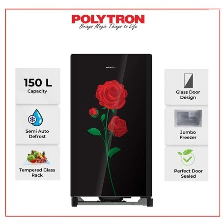 POLYTRON PRA 15CRX Kulkas 1 Pintu Belleza Varia (150 Liter) - KHUSUS CIKARANG, BEKASI DAN SEKITARNYA