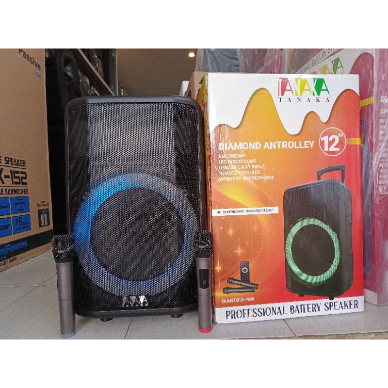 speaker portable tanaka diamond antrolley 12 inch/speaker bluetooth tanaka 12 inch