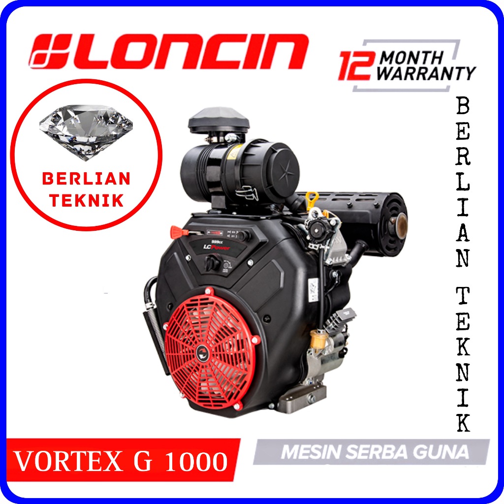 Mesin Penggerak Bensin Twin Engine Gasoline Loncin LC Power Vortex G 1000 / 36 HP Starter