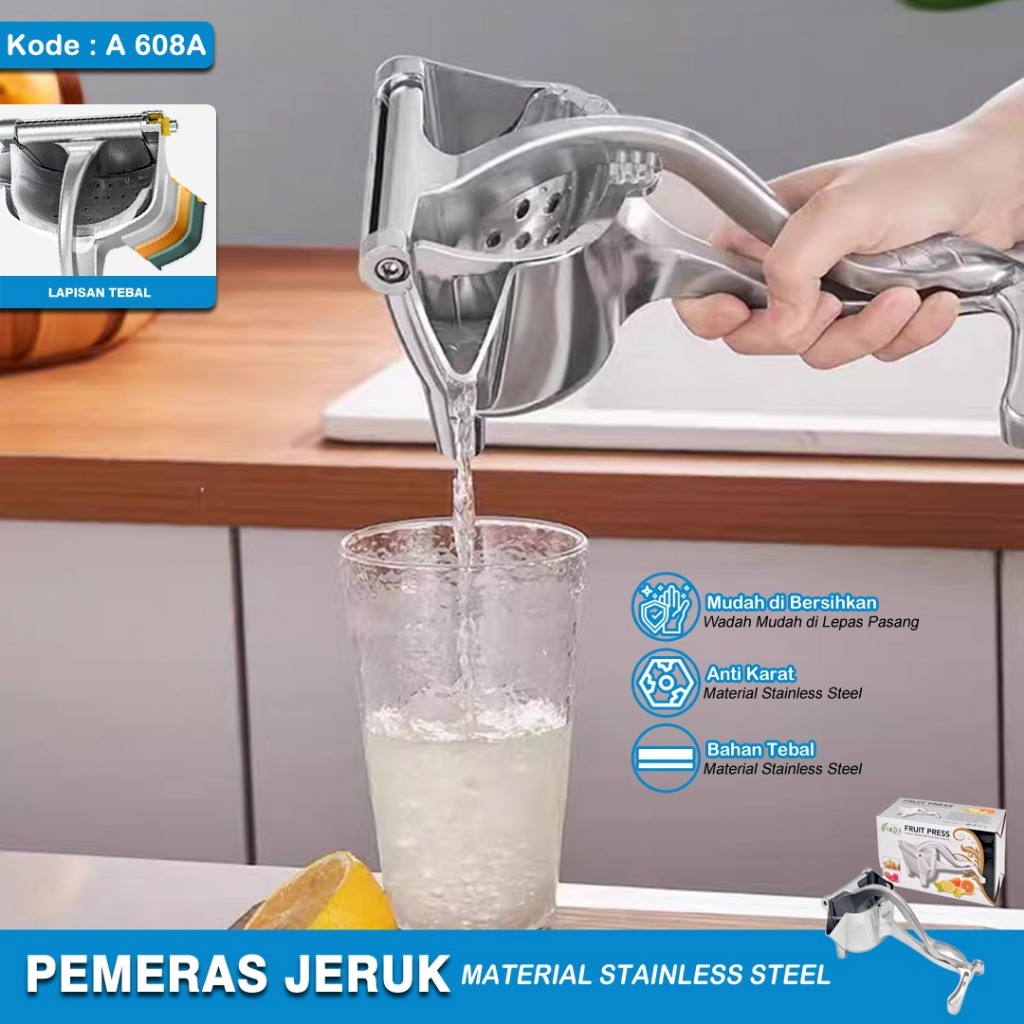 PEMERAS JERUK MANUAL HAND PRESS JUICER ALUMINIUM