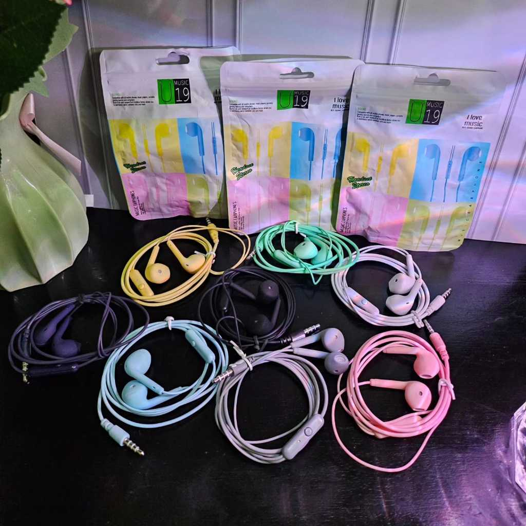 HEADPHONE KABEL/HEADSET WIRELESS/HF BLUETOOTH/HEADSET MACARON MATTE COLOR  3.5 JACK STEREO U19 HIFI