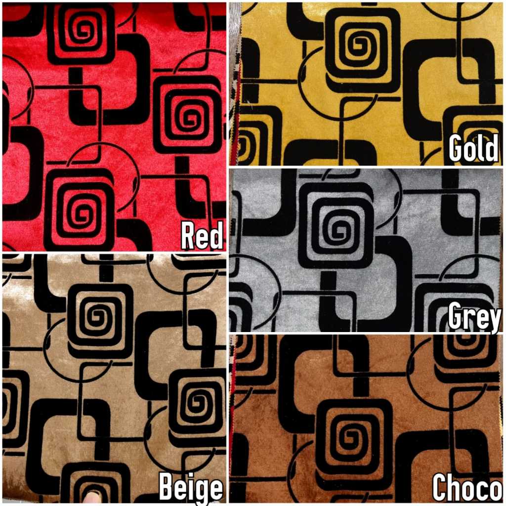 Promo Bahan Kain Beludru Velvet Flocking Sofa / Jok / Kursi Motif Kotak Kotak - Checko (Sofa, Jok,