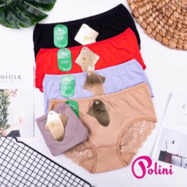 12Pcs CD Polini 1239 Celana Dalam Wanita Katun Renda