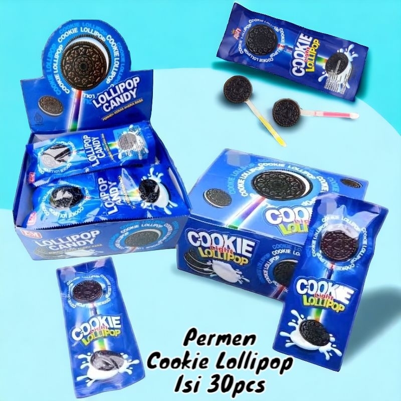 

PERMEN COOKIE LIGHT LOLLIPOP PERMEN LOLIPOP BENTUK COOKIES KUE JAJANAN ANAK ISI 30 PCS