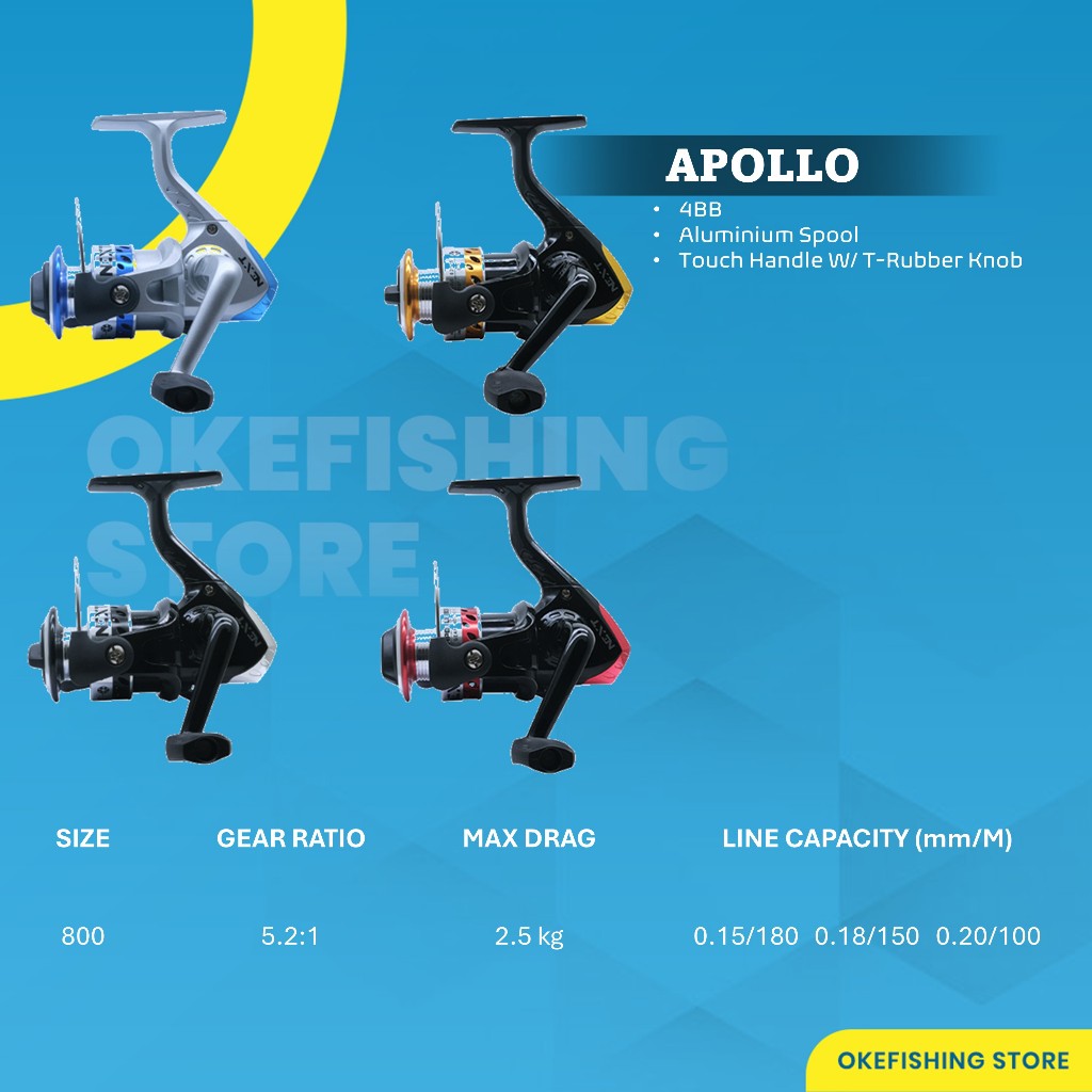 Reel Pancing Spinning Next Apollo 800 4 Ball Bearing Ringan Dan Tangguh