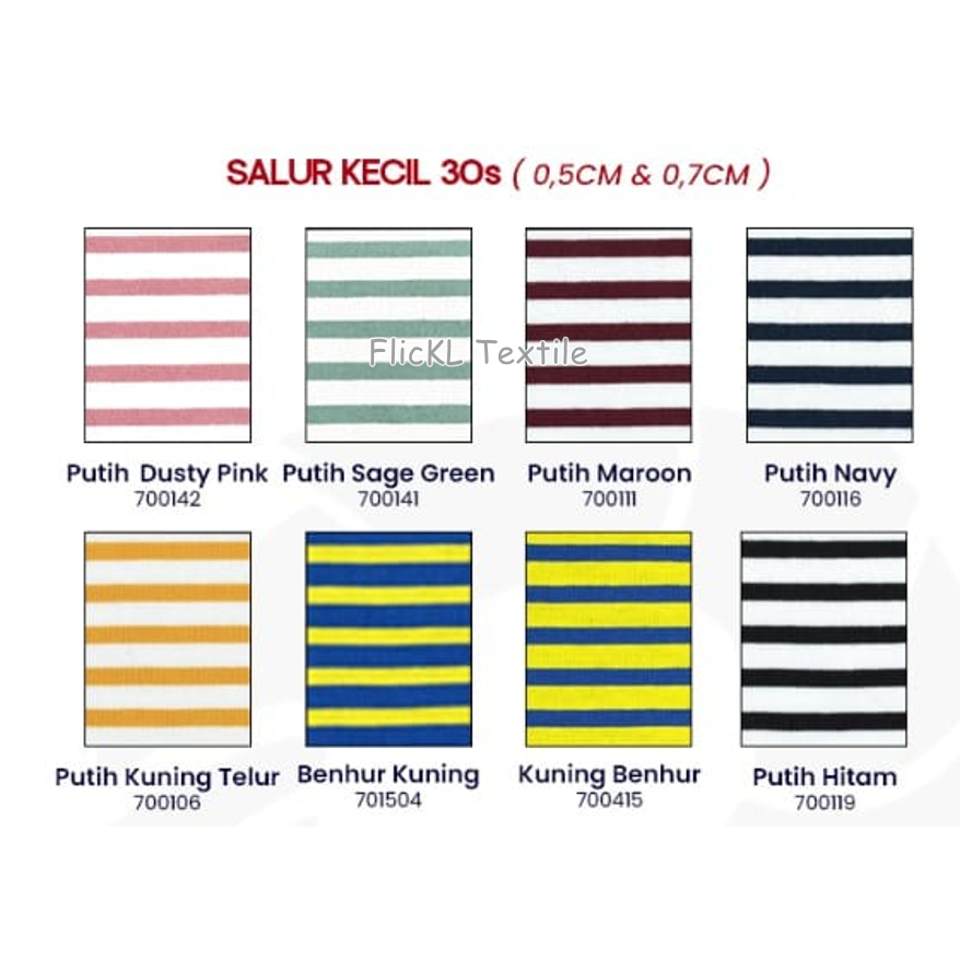 Kain Cvc Salur 30s Bahan Stripe Cvc 24s Salur CVC 30s Stripe Cvc 24s Kaos Salur Baju Salur Kilo