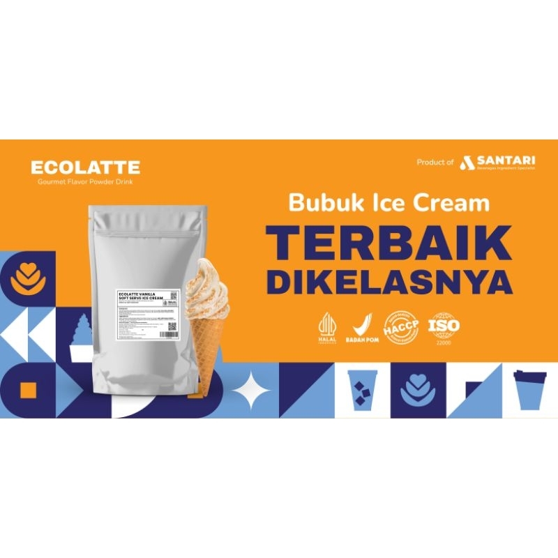 

Ecolatte Powder Bubuk Topping Minuman Es Krim Halal Bpom Haccp Iso 22000