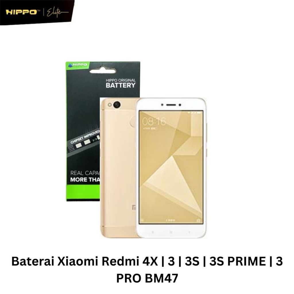 Hippo Baterai Xiaomi Redmi 4X | 3 | 3S | 3S PRIME | 3 PRO BM47 | 4000mAh ORI Battery Batere Batu Bat