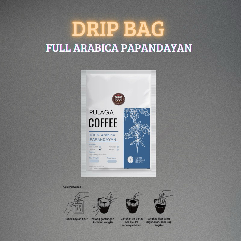 

Coffee Sachet Dripbag 100% FULL ARABIKA PAPANDAYAN INSTAN Specialty