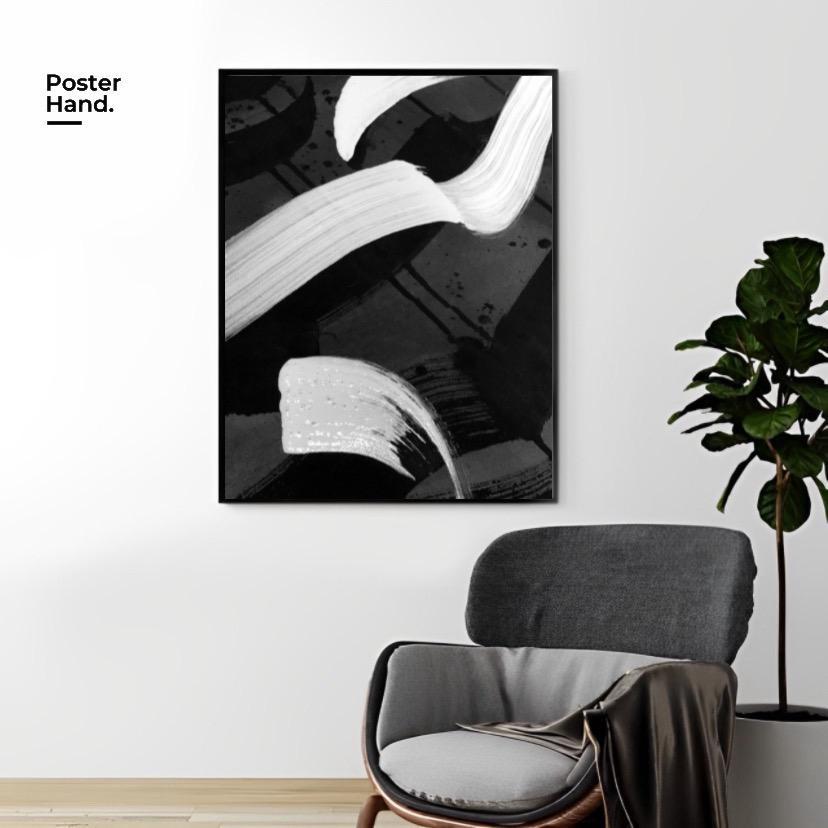 POSTER KANVAS Poster Hitam Putih Minimalis Abstrak | Posterhand