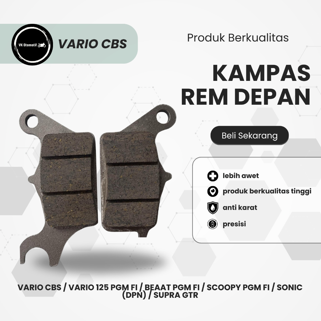 Kampas Rem Depan Dispad ZSW || Vario Cbs / Vario 125 PGM F1 / Vario 150 PGM F1 / BEAT PGM FI / SCOOP
