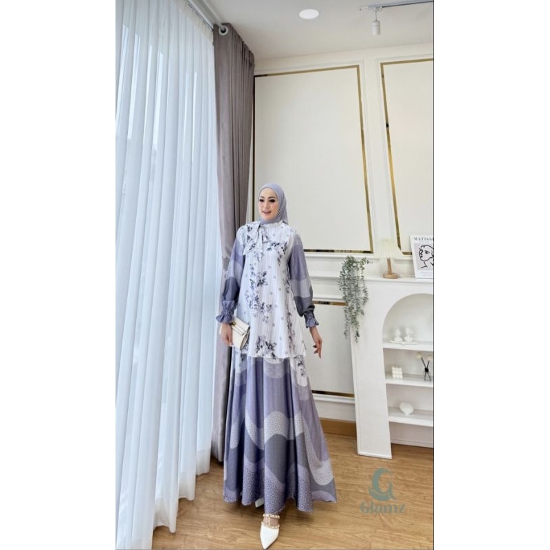 GAMIS KHAIRA SETELAN TUNIK ROK ARMANI SILK ORIGINAL GLAMZ