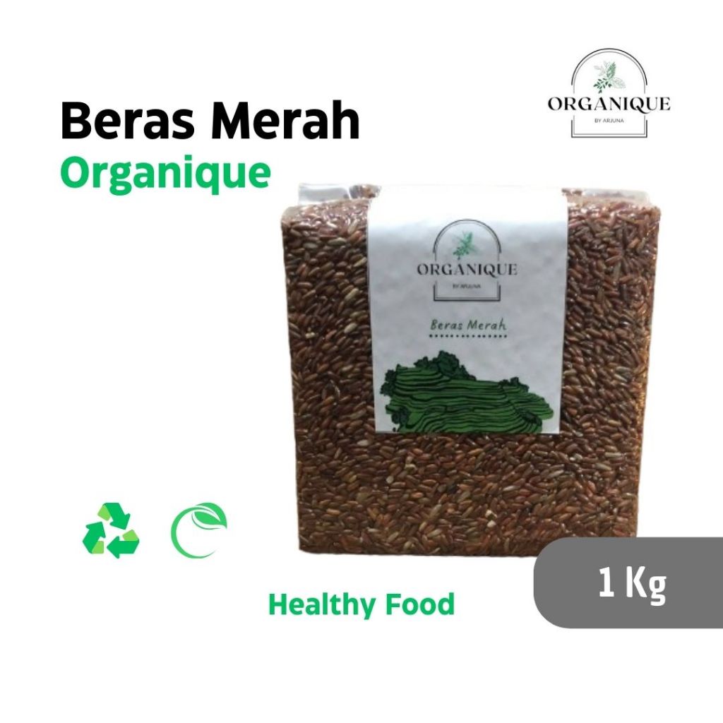 

Beras Merah Organik ORGANIQUE Kemasan Vacum 1 kg Healthy Super Food