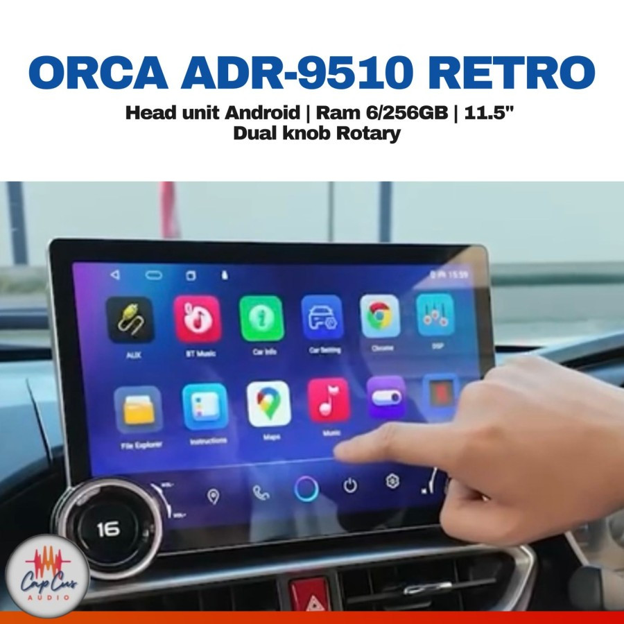 HEAD UNIT ANDROID 11.5 INCH ORCA ADR-9510 RETRO CLASSIC DESIGN 2K SERIES RAM 6/256 GB / HEAD UNIT DU