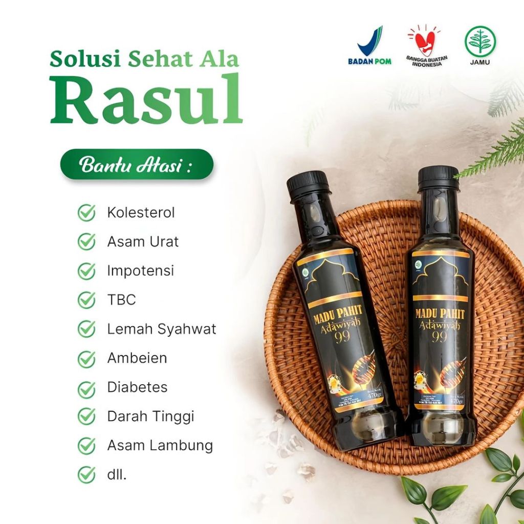 

Madu Adawiyah99 | Madu Hitam Pahit Herbal Alami Original 100% Asli | Membantu Mengatasi Asam Urat
