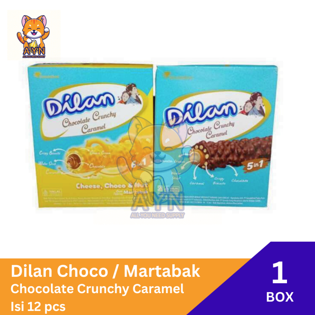 

Dilan Chocolate Crunch Caramel 1 box isi 12 pcs