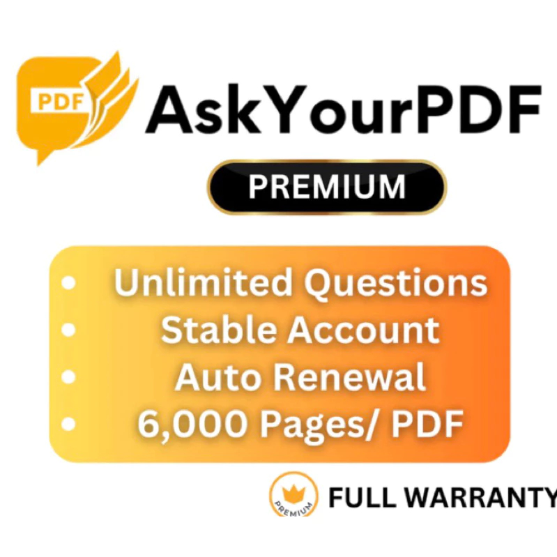 AskYourPDF PREMIUM ACCOUNT | PDF AI | Summarise & Answer Questions | ChatGPT with any PDFs