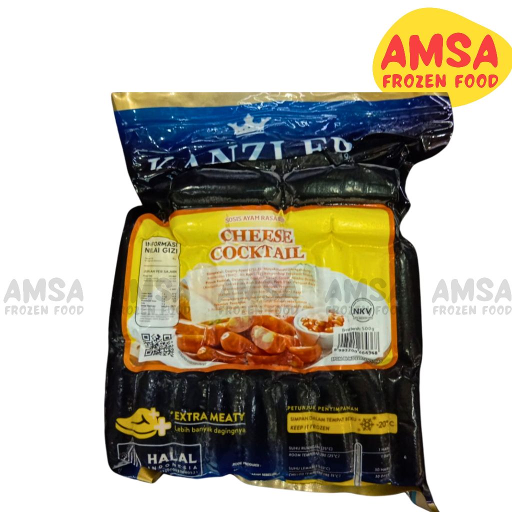 

Kanzler Cheese Cocktail Sausage 500 gr / Sosis Ayam Rasa Keju Ukuran Kecil