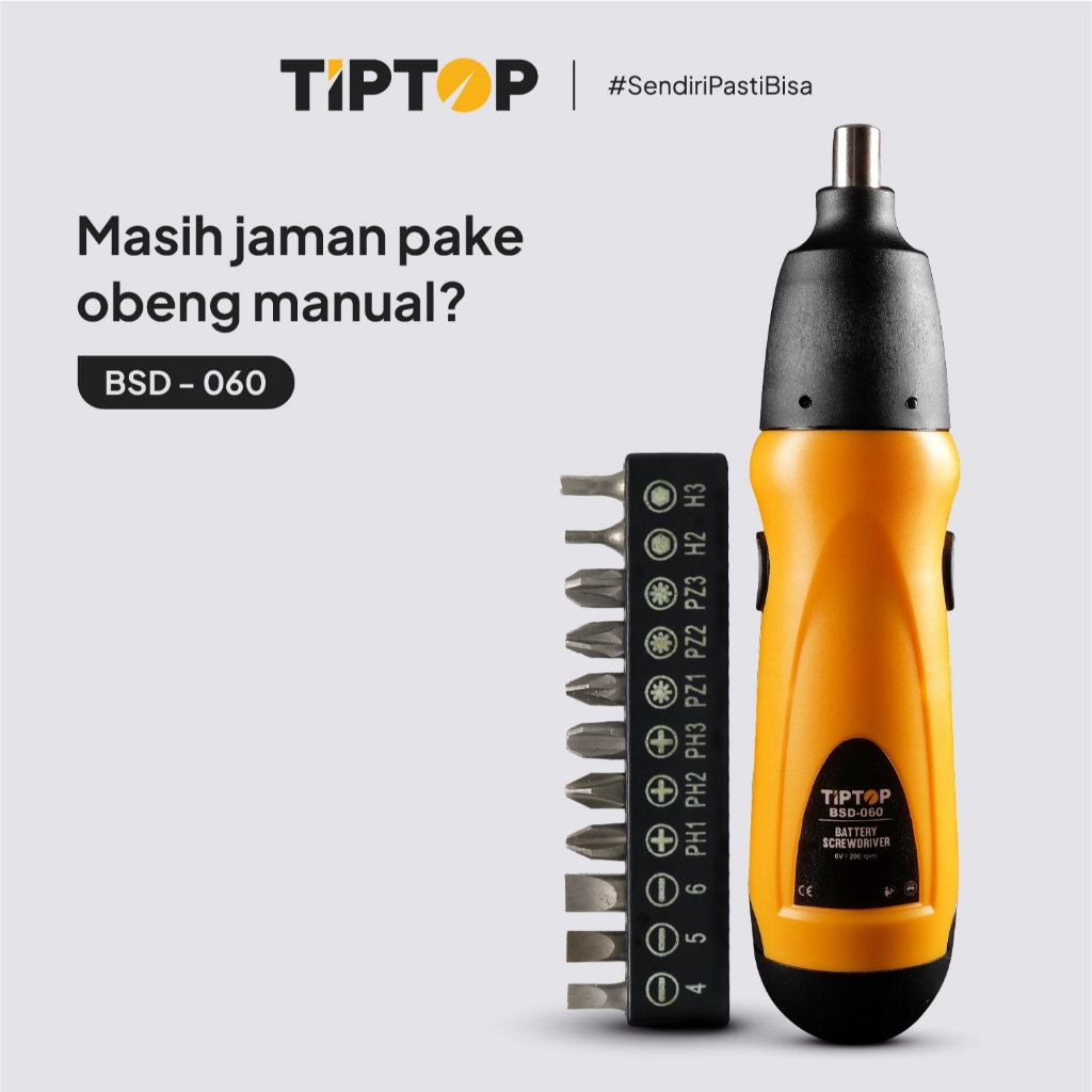 TIP TOP Cordless Screwdriver / Obeng Baterai 6V (BSD-060)