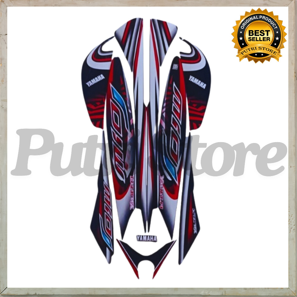 Stiker Striping Mio J 2013 Hitam Merah List Stiker Standar Mio J 2013 - Striping Standar Mio J 2013