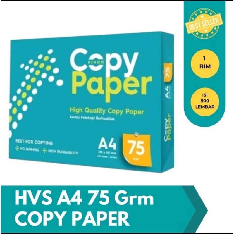 

Kertas HVS A4 75 Grm Isi 500 Lembar (Di Kirim Sesuai Stok)