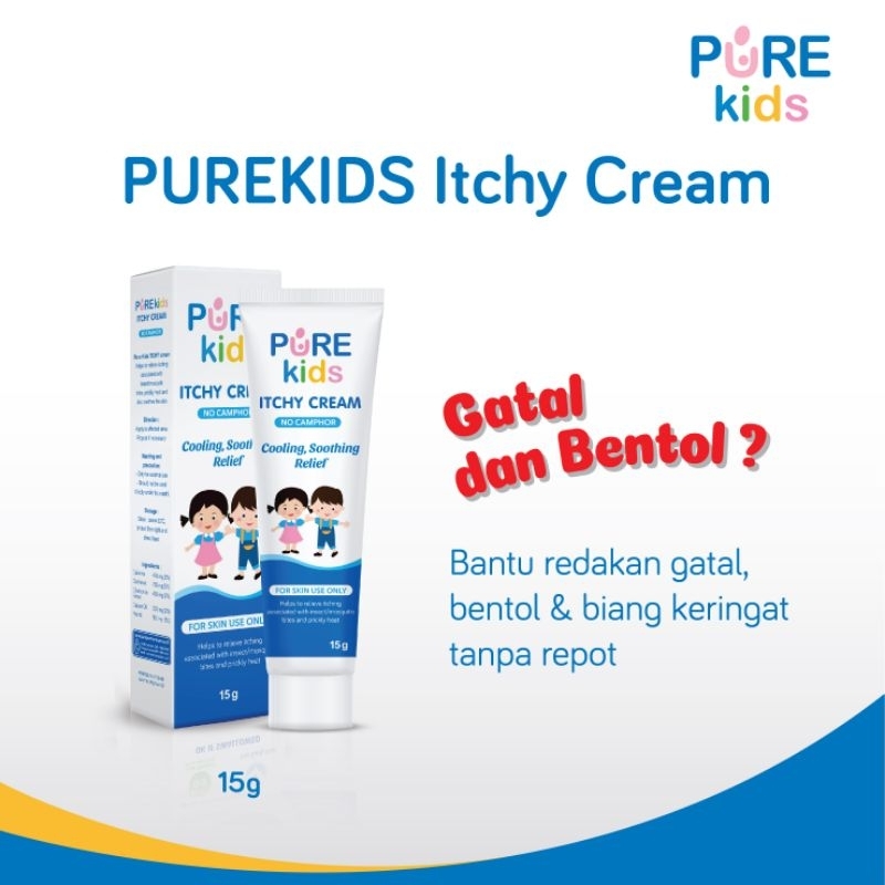 PURE KIDS Itchy Cream 15gr | Meredakan Gatal dan Biang Keringat