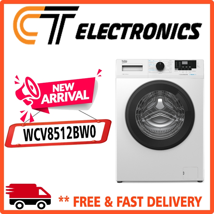 BEKO WCV8512BW0 Mesin Cuci 8kg Front Loading with Steam WCV8512 WCV8512B