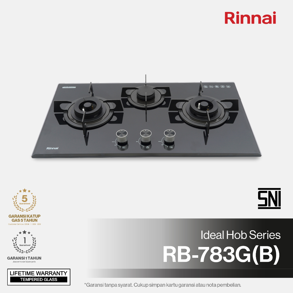 Kompor Tanam Gas Stove - RINNAI RB 783 G (B)