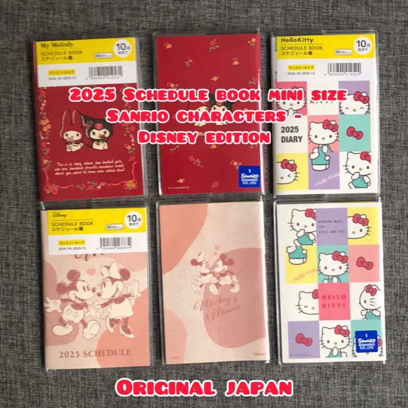 

2025 mini schedule book buku agenda sanrio disney original japan