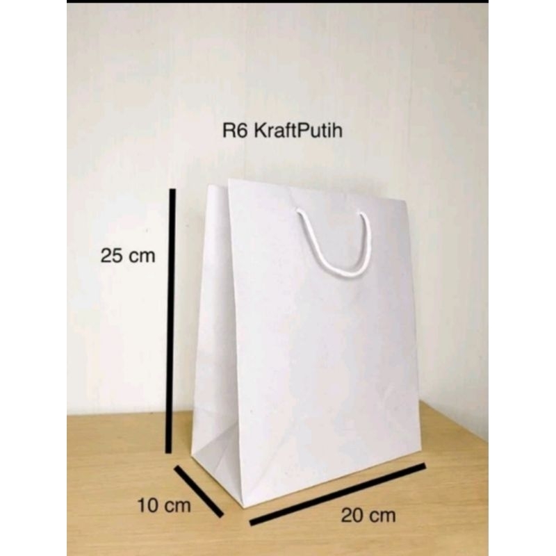 

Paper bag polos putih R6 (20x10x25)