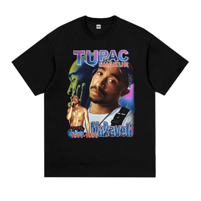 Kaos Baju TUPAC MAKAVELI Tshirt Kaos Vintage