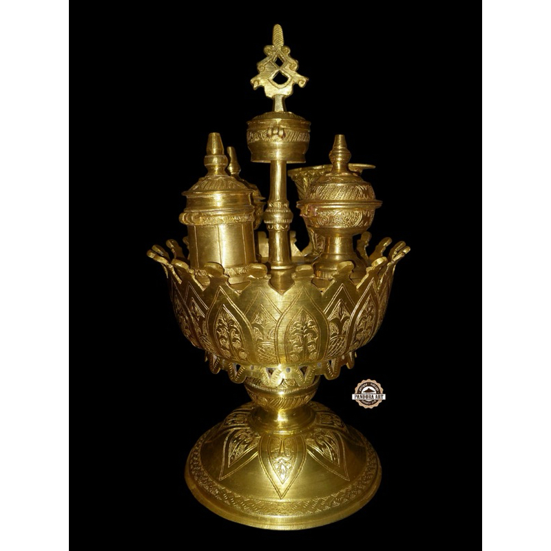 Kinangan PALEMBANG / BANJAR ukir kuningan KUNO size BESAR