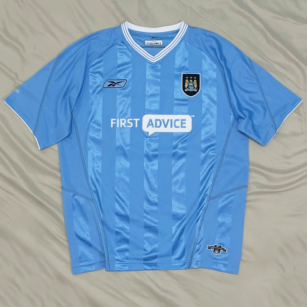 Original Reebok Manchester City Home Kit 2003 2004 Jersey Bola Vintage