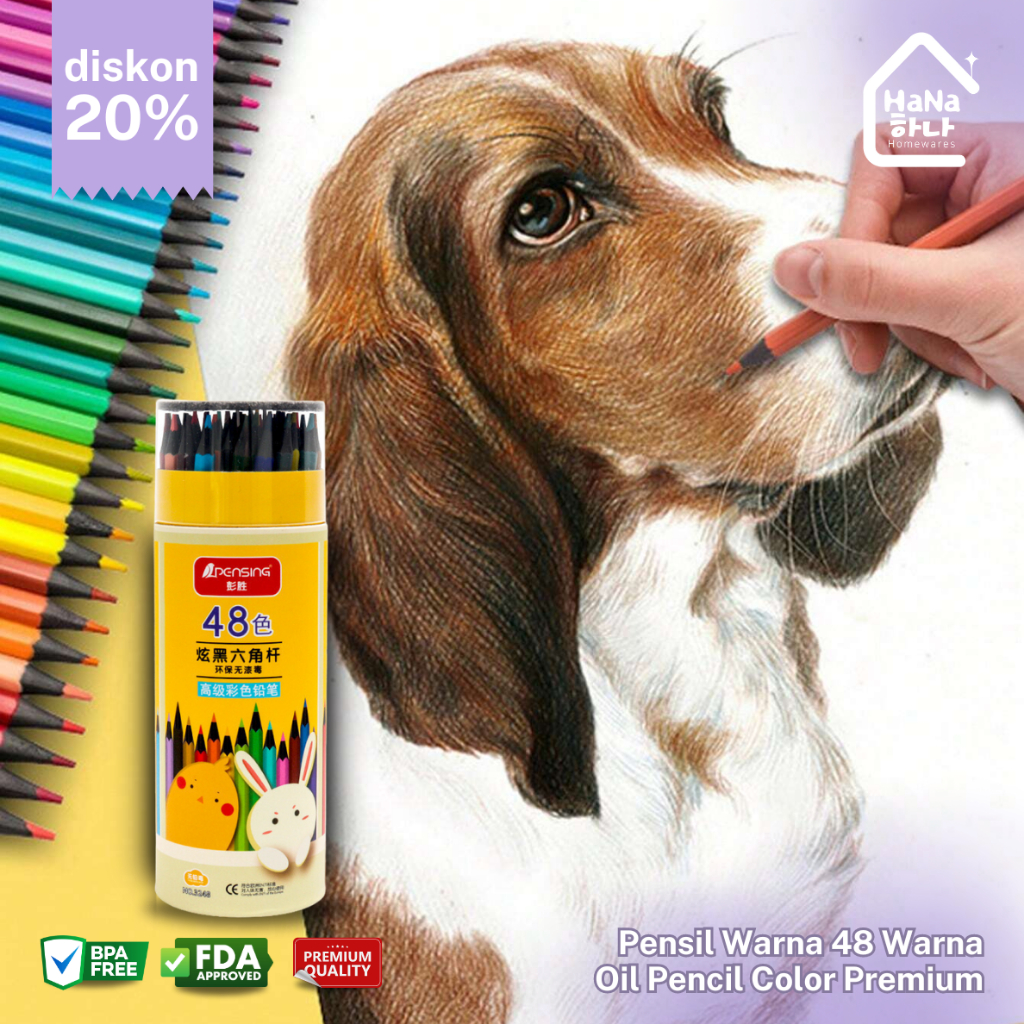 

Pensil Warna 48 Warna Cerah - Oil Pencil Color Premium - Tidak Beracun Aman untuk Anak