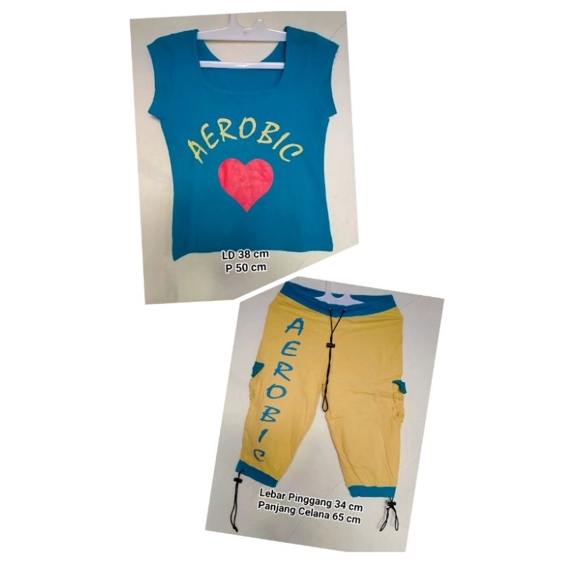 Set Baju Senam Aerobik Lengan pendek