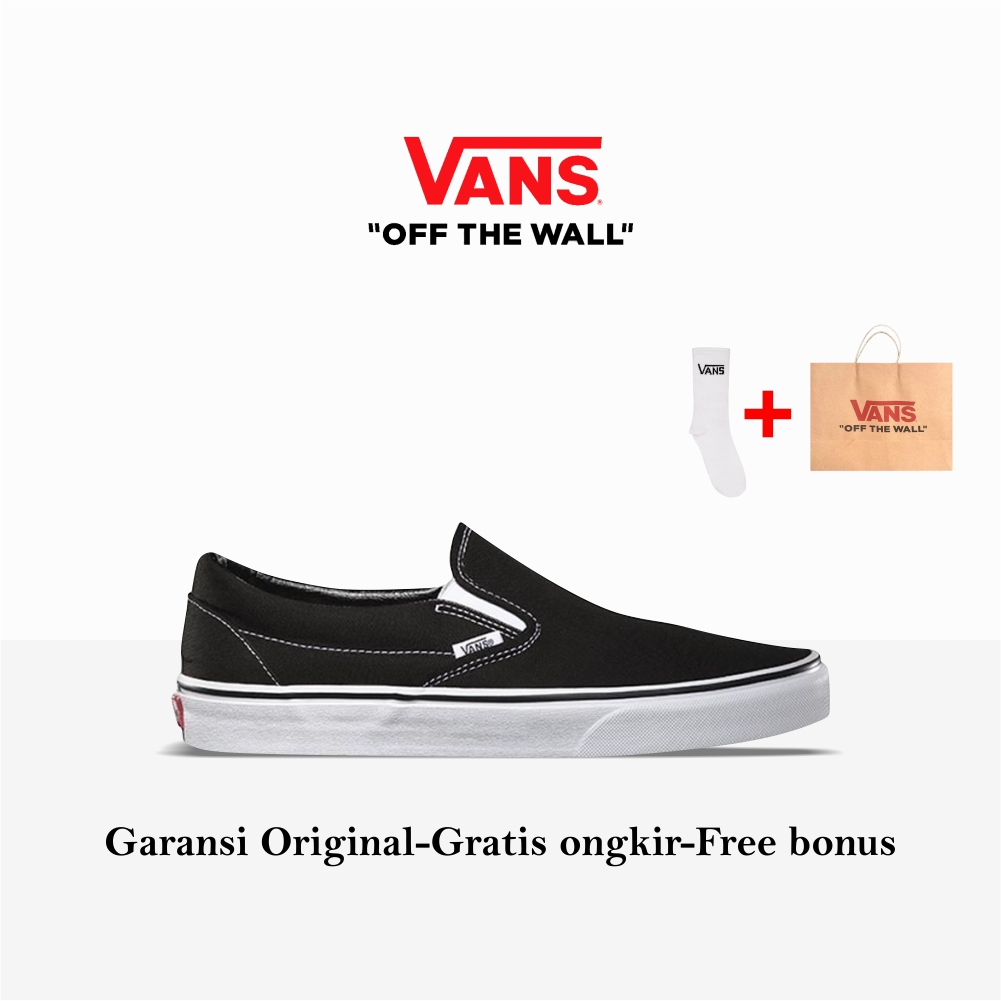 Vans Slip On Classic Black White Full Black & White Original BNIB Global Market Waffle EVB Vanss Sli