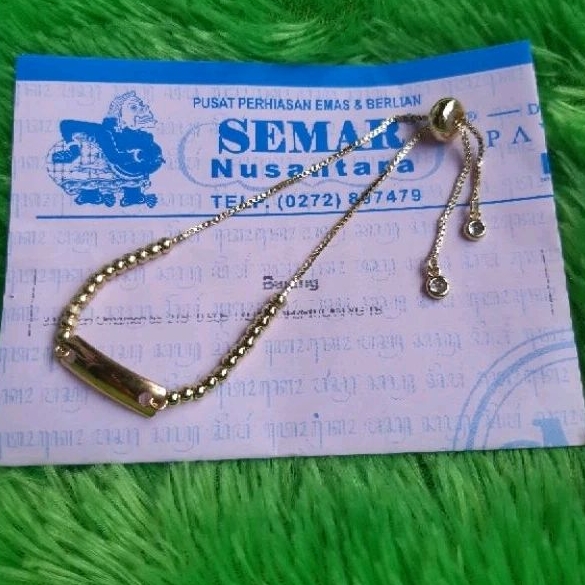 Gelang Tali Serut Mrican Variasi Plat 0,3gram Semar Nusantara