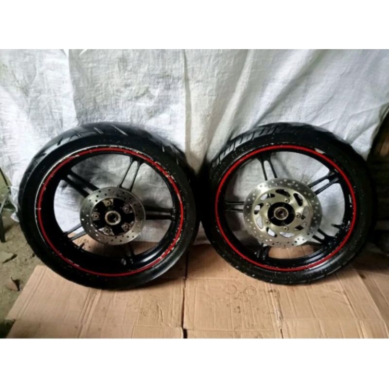 Pelek Motor Vixion New Vixion NVL  2013/2016/2018 Fulset dengan Ban tebel