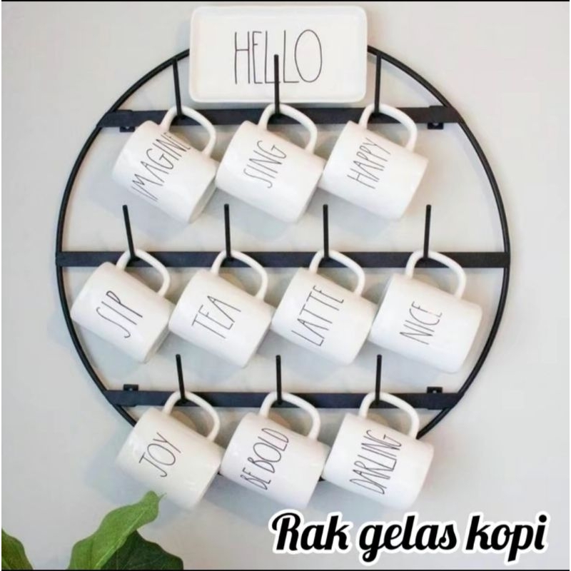 Rak gelas / Rak cangkir / rak gelas tempel dinding / rak dapur / rak serbaguna / minimalis