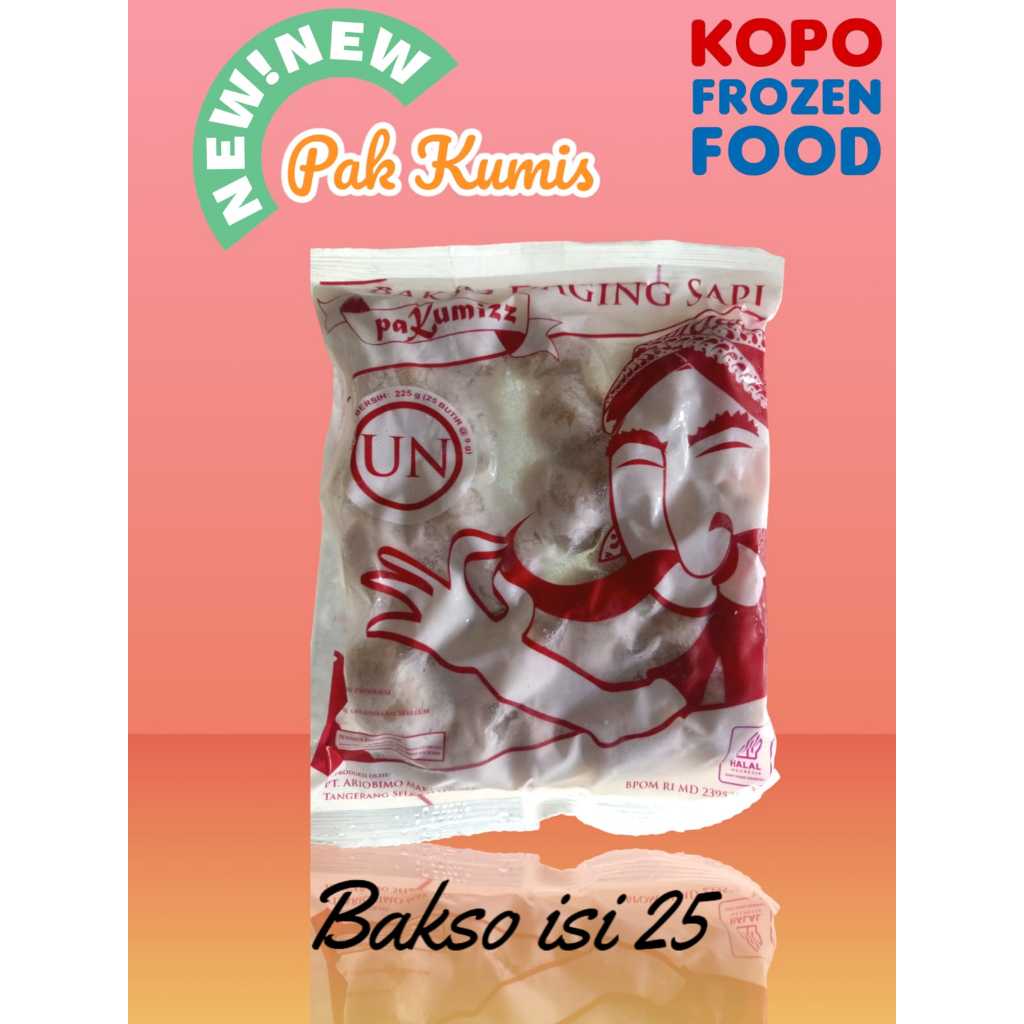 

Pak Kumis Bakso Sapi (UN) isi 25 + Bumbu 225g