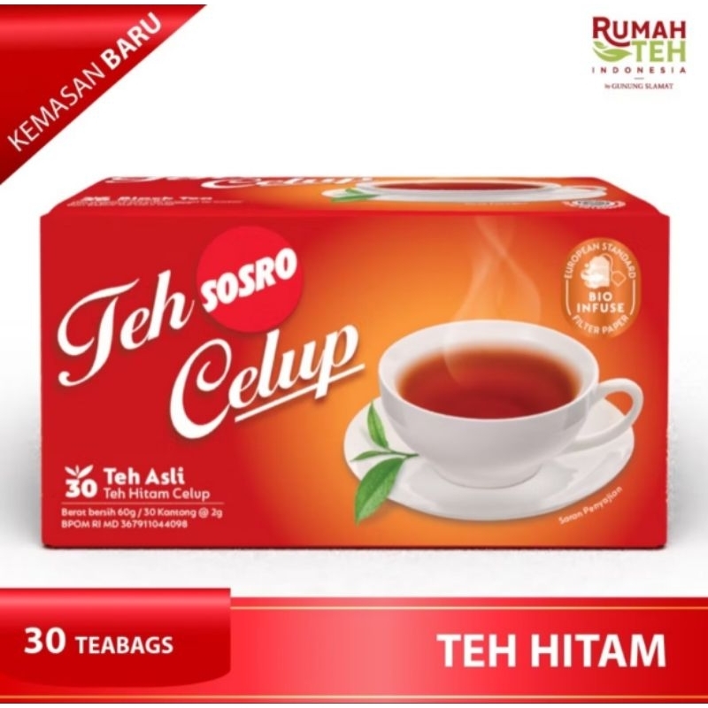 

Teh Celup Sosro isi 30 kantong teh celup sosro black tea murah