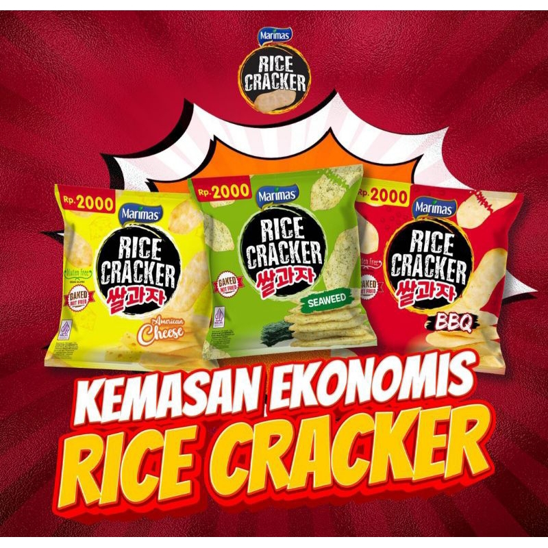 

Rice Cracker Marimas Renceng (12PCS) Rice Crackers Keju, BBQ, Seaweed / Krekers Beras Asin / Rice Crackers Asin / Crackers Beras Keju / Krekers Beras BBQ / Rice Crackers Murah / Rice Crackers Rasa Seaweed / Hampers Ultah / Snack Ultah / Crackers Murah