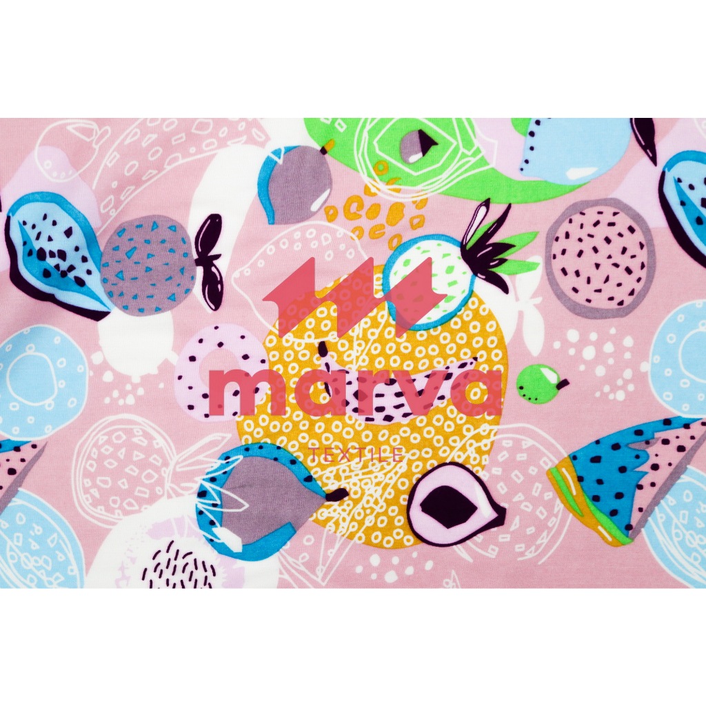Kain Batik Meteran Premium Bahan RAYON motif bunga dan burung merak warna pink by Marva textile