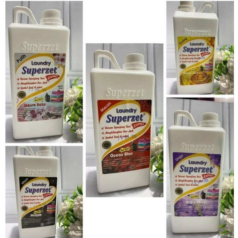 PEWANGI LAUNDRY SUPER ZET Pengharum Pakaian 1 liter| Pengharum Setrika 1L | Pelicin Dan Pengharum Ba