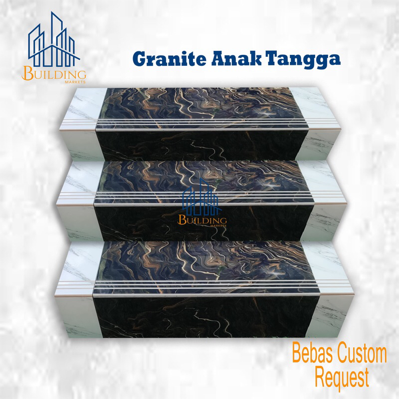Granite Tangga 30x90 20x90 - 30x80 20x80 Palma Gold/Glossy/List Lavani White/ 1 Set